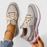Women's Colorblock Mesh Lace Up Cushioned Running Sneaker