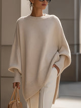 Women's Oversized Wool Blend Drop Shoulder Fall Sweater