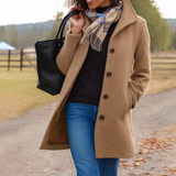 Women's Classic Button-Front Longline Winter Coat