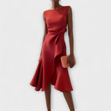 Sophisticated Asymmetric Midi Dress