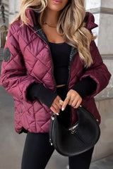 Women's Cotton Blend Hooded Zip-Up Jacket with Pockets