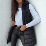 Women's Longline Hooded Puffer Vest