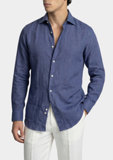 Blue Portofino Coastal Linen Shirt