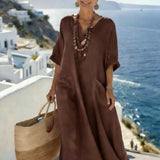 Flowy Linen Maxi Dress