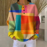 Women's Printed Button-Front Knit Sweater