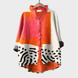 Women's Multicolor Artistic Print Summer Blouse β Melinda