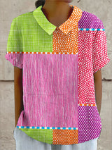 Women's Colorful Patchwork Print Blouse