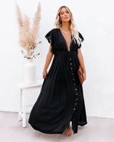 Boho Wrap V-Neck Beach Cover-Up