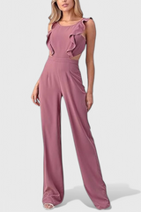 Women's Cut-Out Sleeveless Wide Leg Jumpsuit