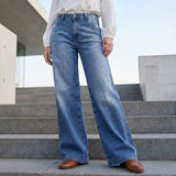 Women's Retro High Waisted Wide Leg Jeans