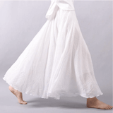 Solange Flowy Boho Ruffle Maxi Skirt