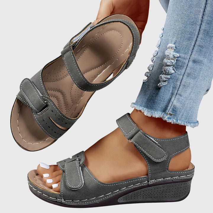 Orthopedic Cross-Strap Sandals - Gray