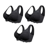 Women's Front Closure Wireless Bra with Wide Side Wings