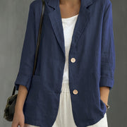 Tailored Linen Blazer with Patch Pockets