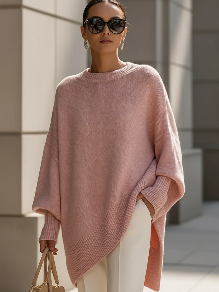 Pink oversized wool blend sweater