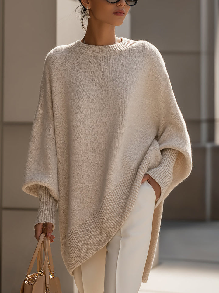 Beige oversized wool blend sweater
