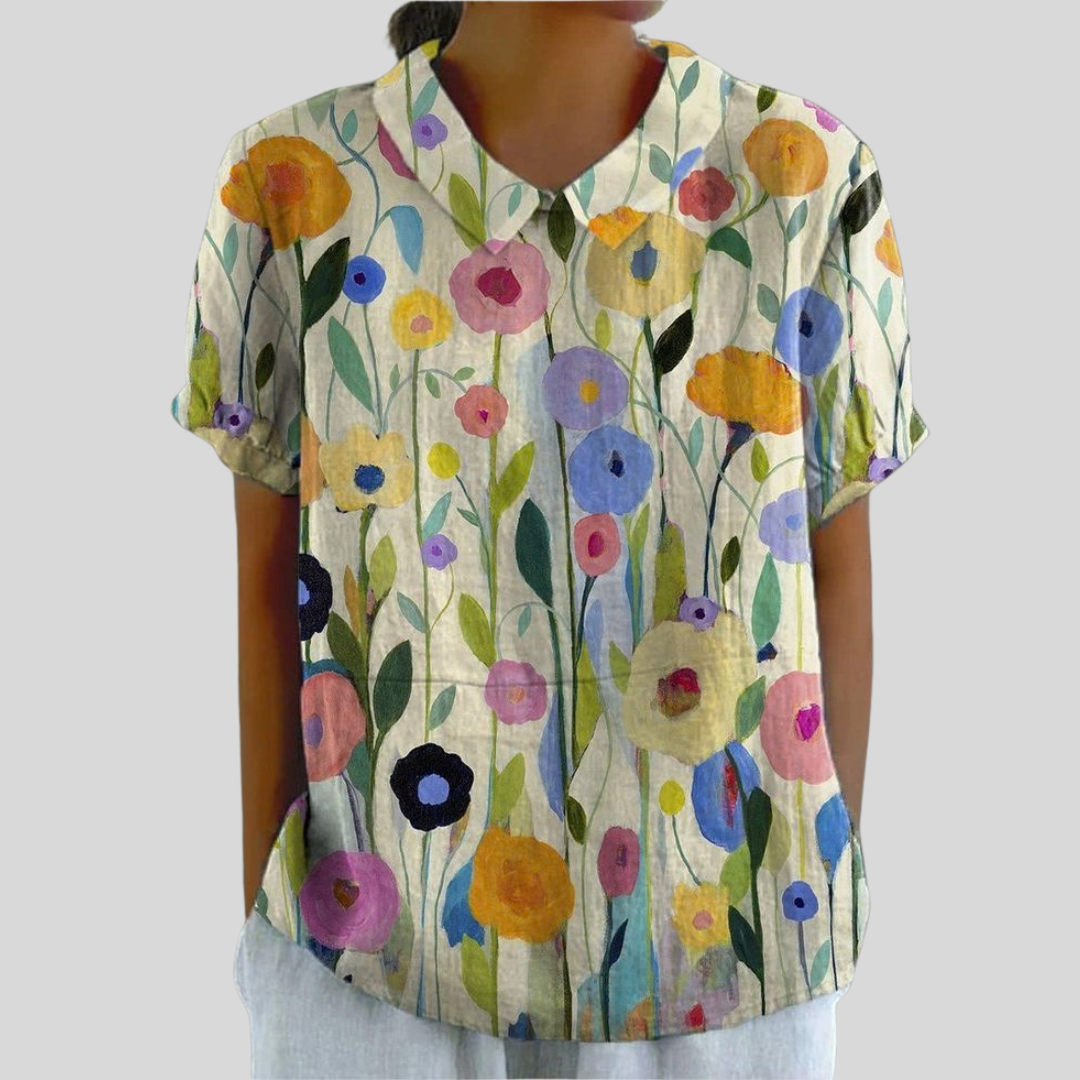Women's graphic floral print blouse