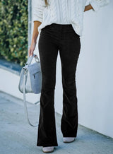 Women's High Waisted Corduroy Flare Pants for Fall