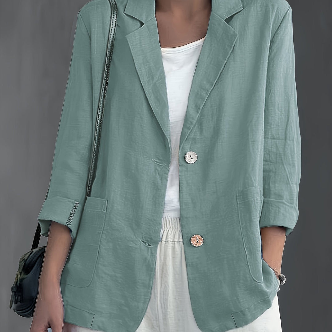Tailored Linen Blazer in light green