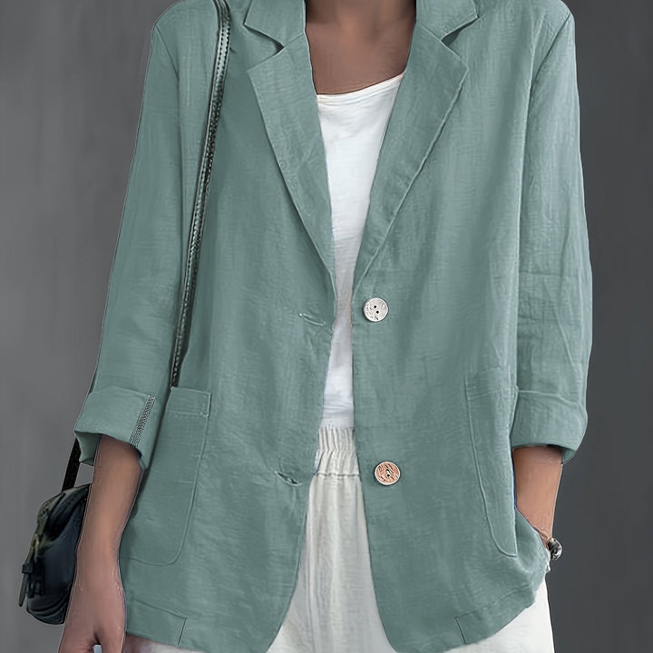 Tailored Linen Blazer in light green
