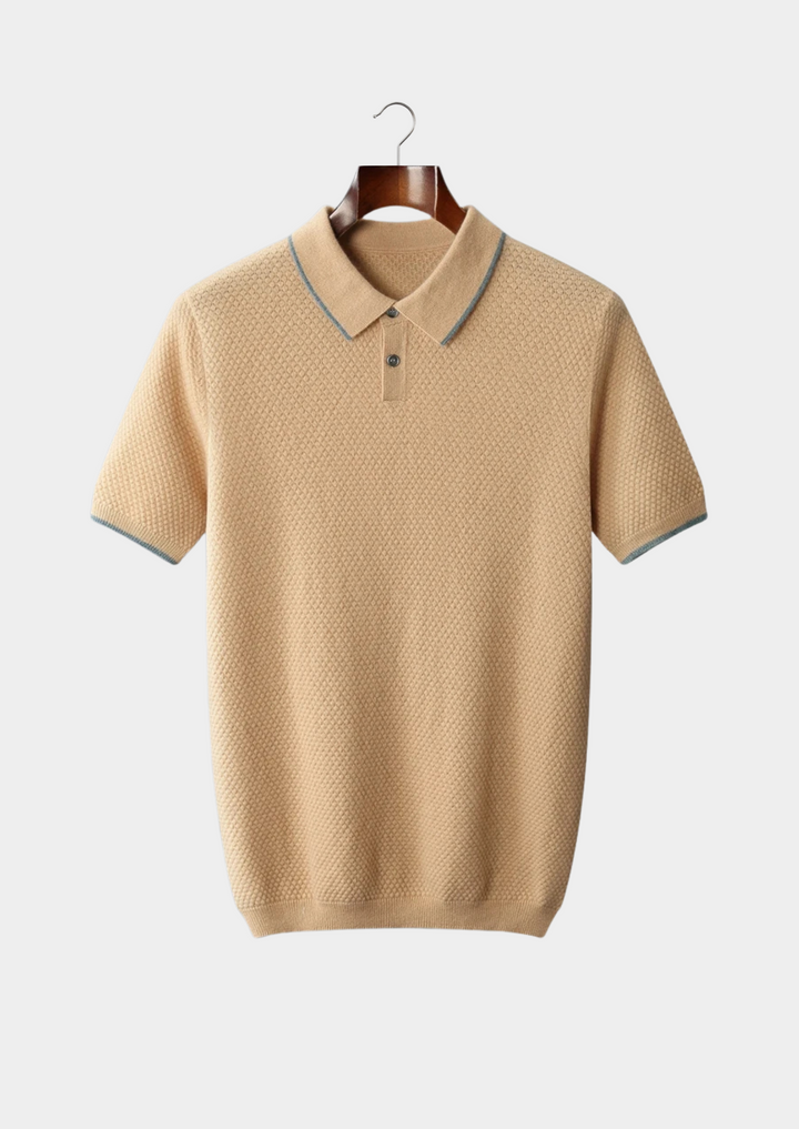 Two-Tone Cashmere Blend Polo