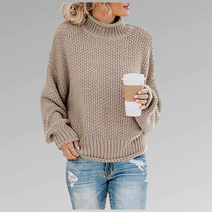 Loose fit knit winter sweater beige