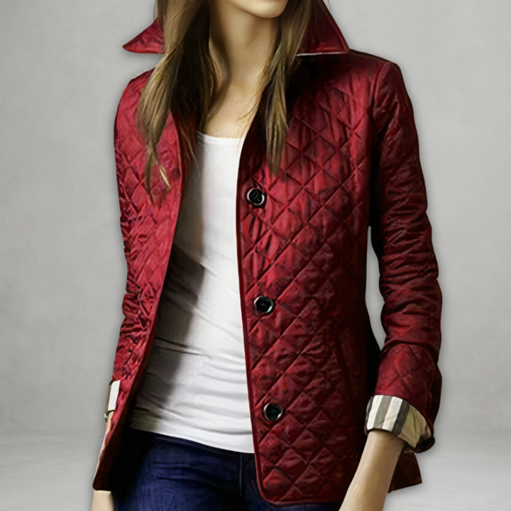 Women's cozy tailored fall jacket in red