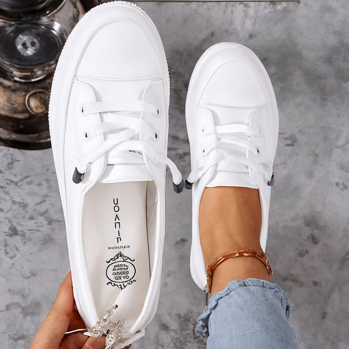 Cushioned Arch-Support Sneakers - White