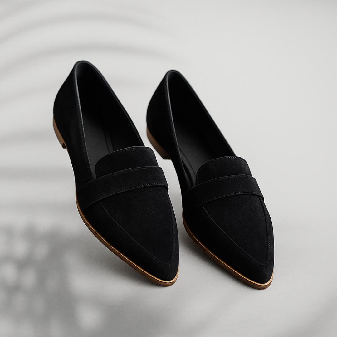 Selena sleek toe loafers in black
