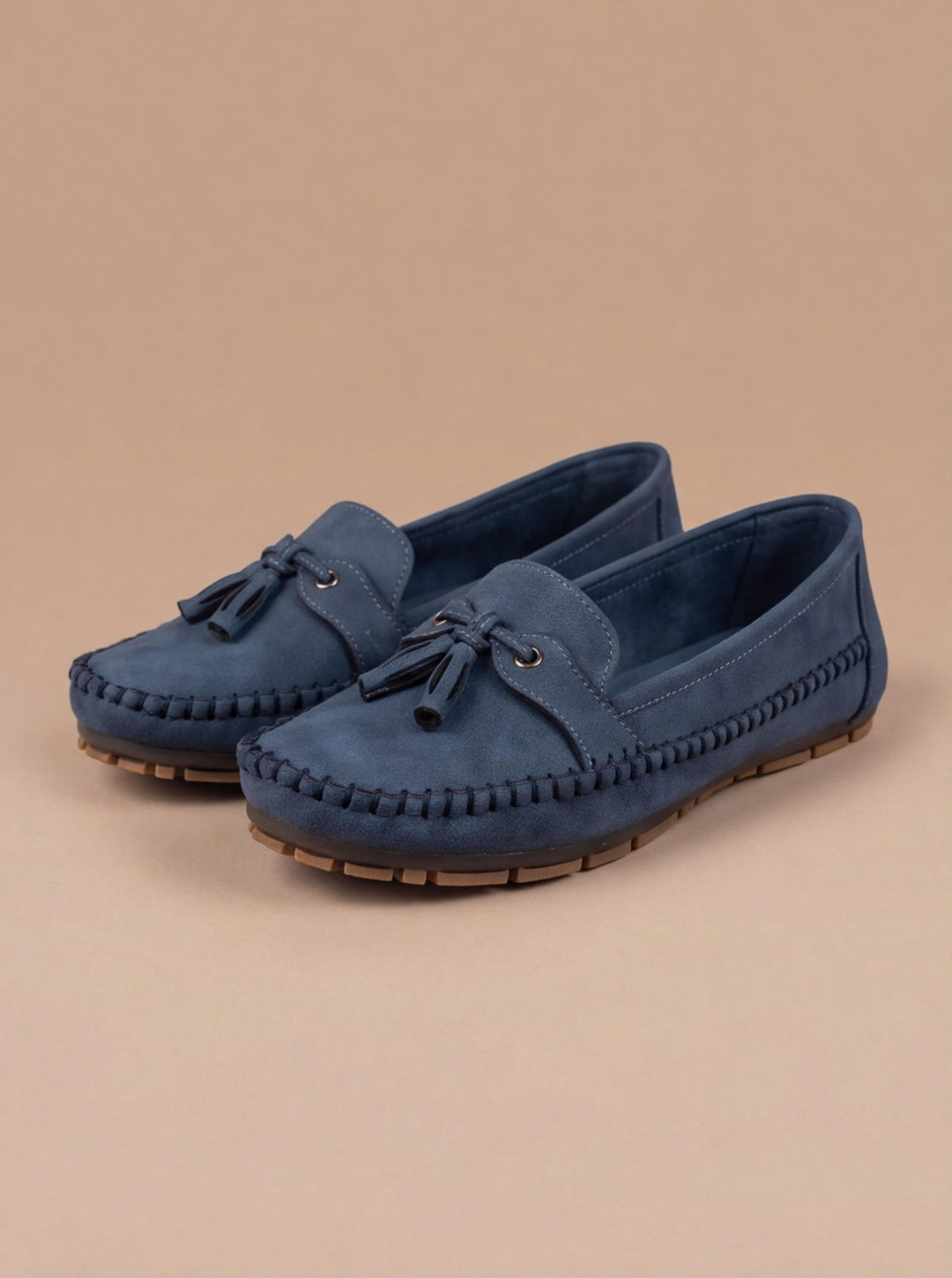 Women's Tassel Suede Moccasin Loafer Blue