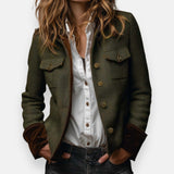 Women's Tailored Utility Jacket with Button Front