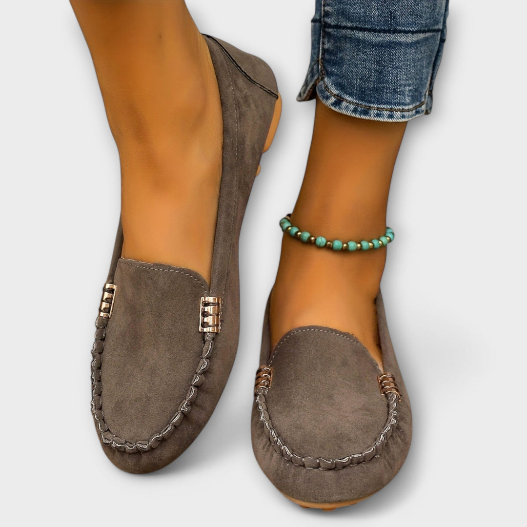 Bianca moccasin slip-on in gray
