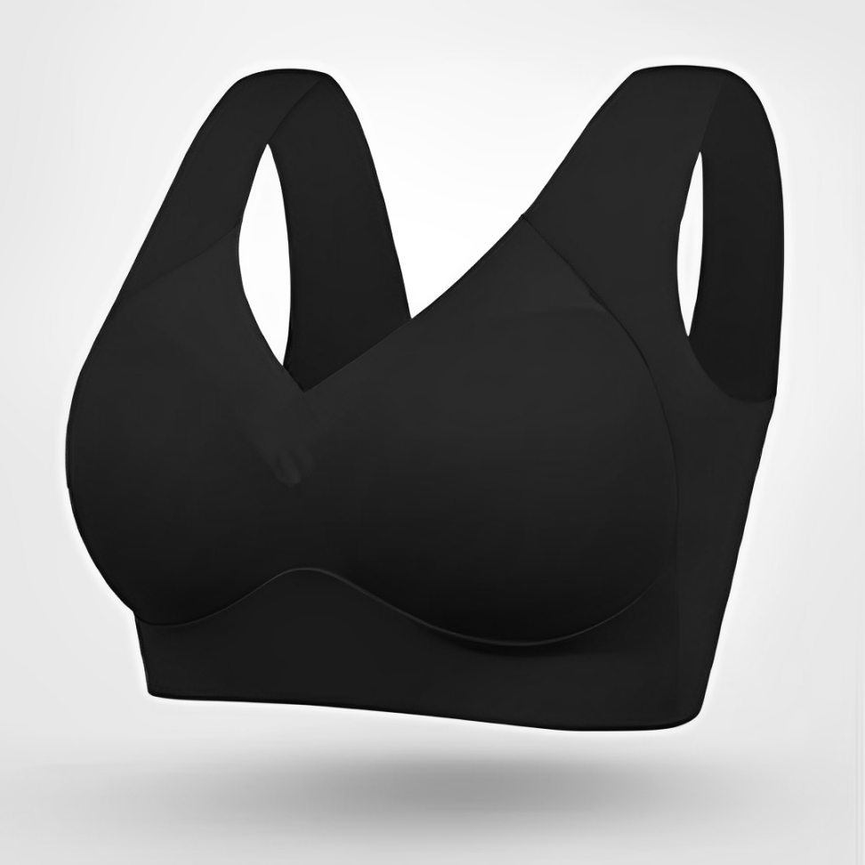 Women's seamless wireless push-up bra in black