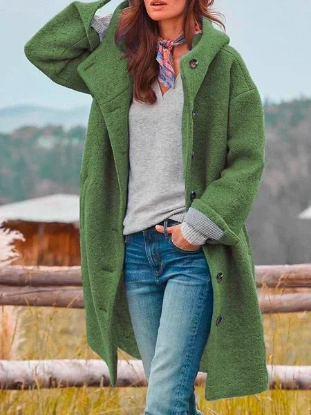 Women's plush fleece jacket dark green