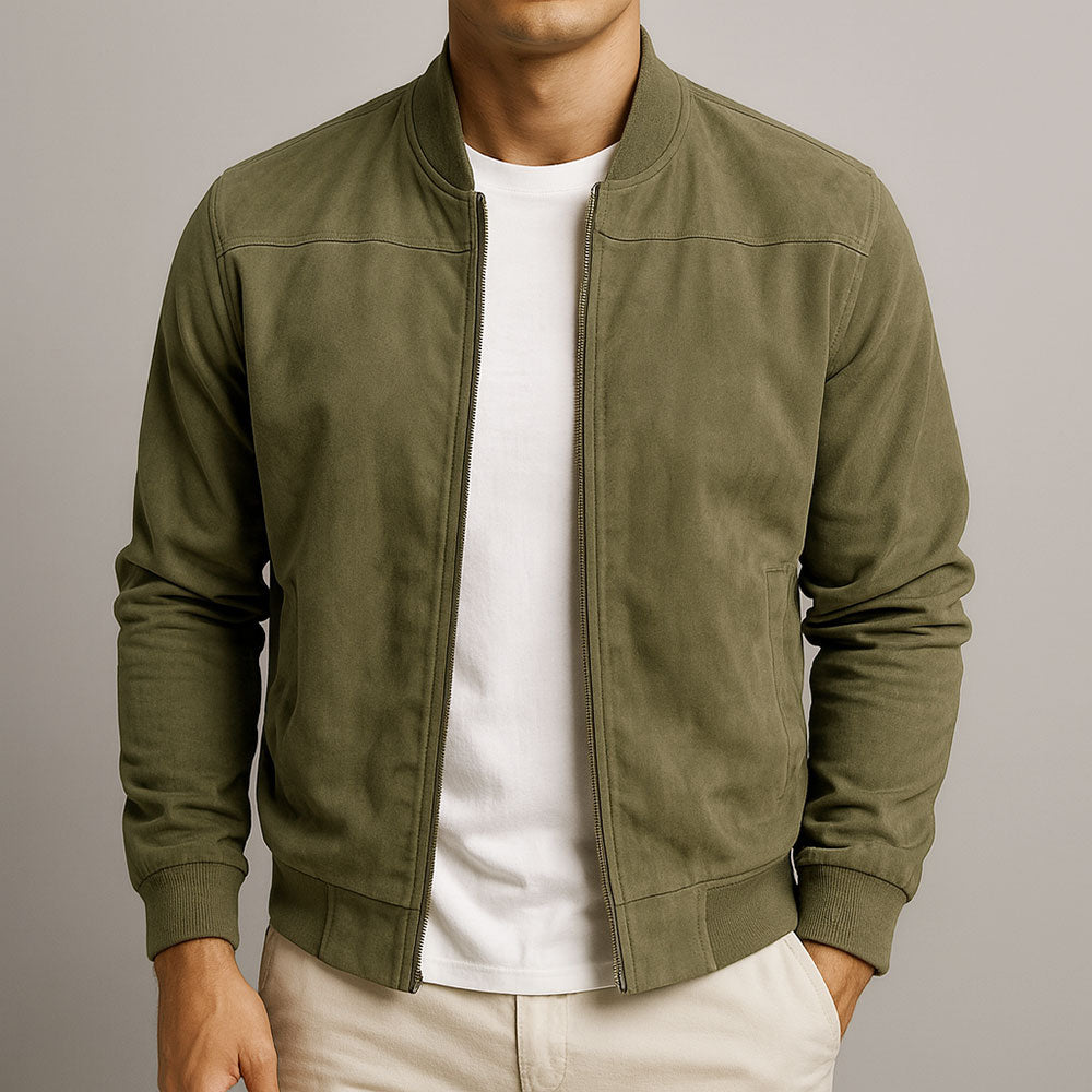 Modern Minimalist Zip Jacket - Green