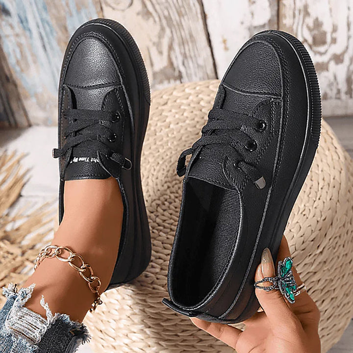 Cushioned Arch-Support Sneakers - Black