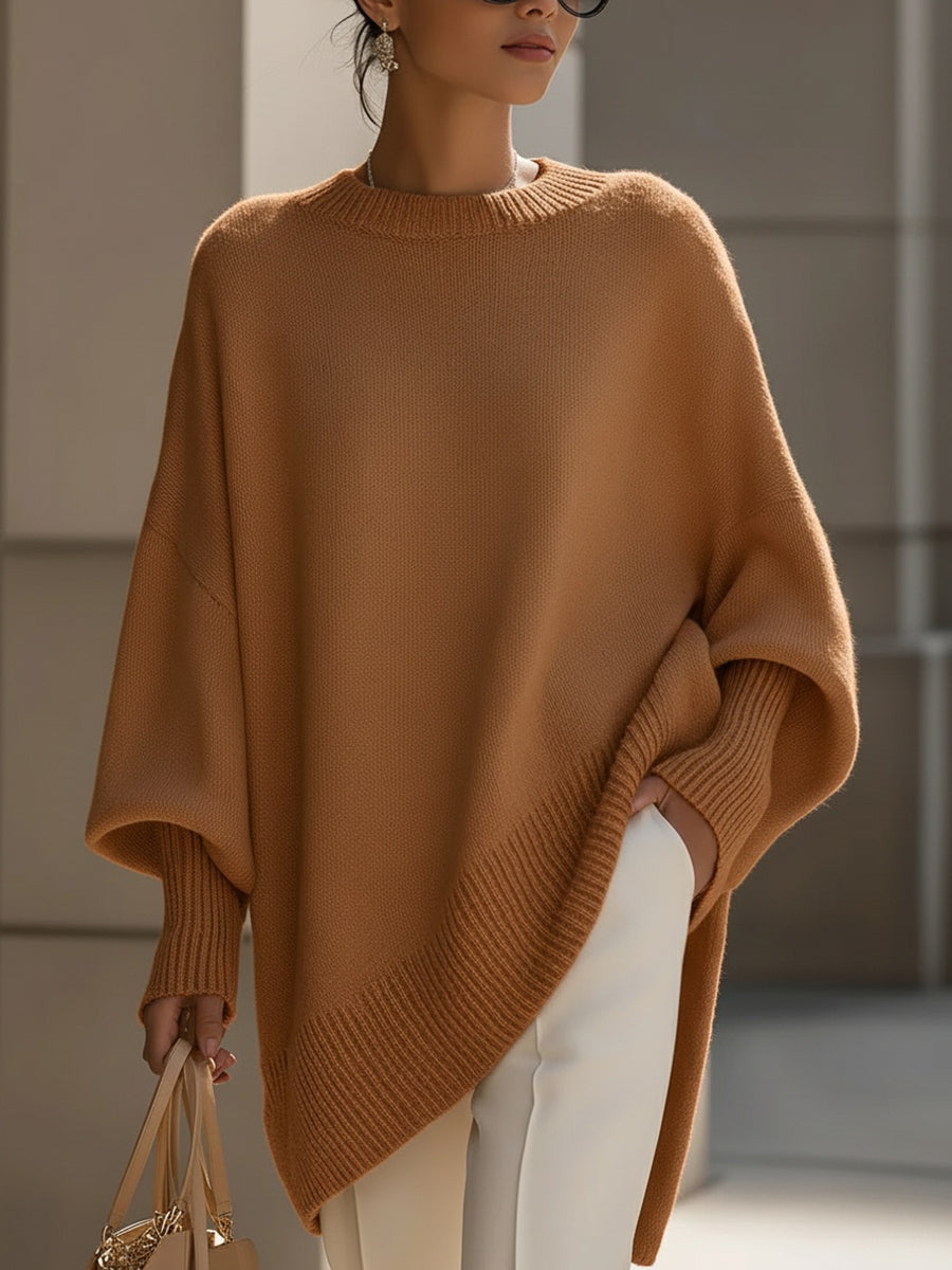 Brown oversized wool blend sweater