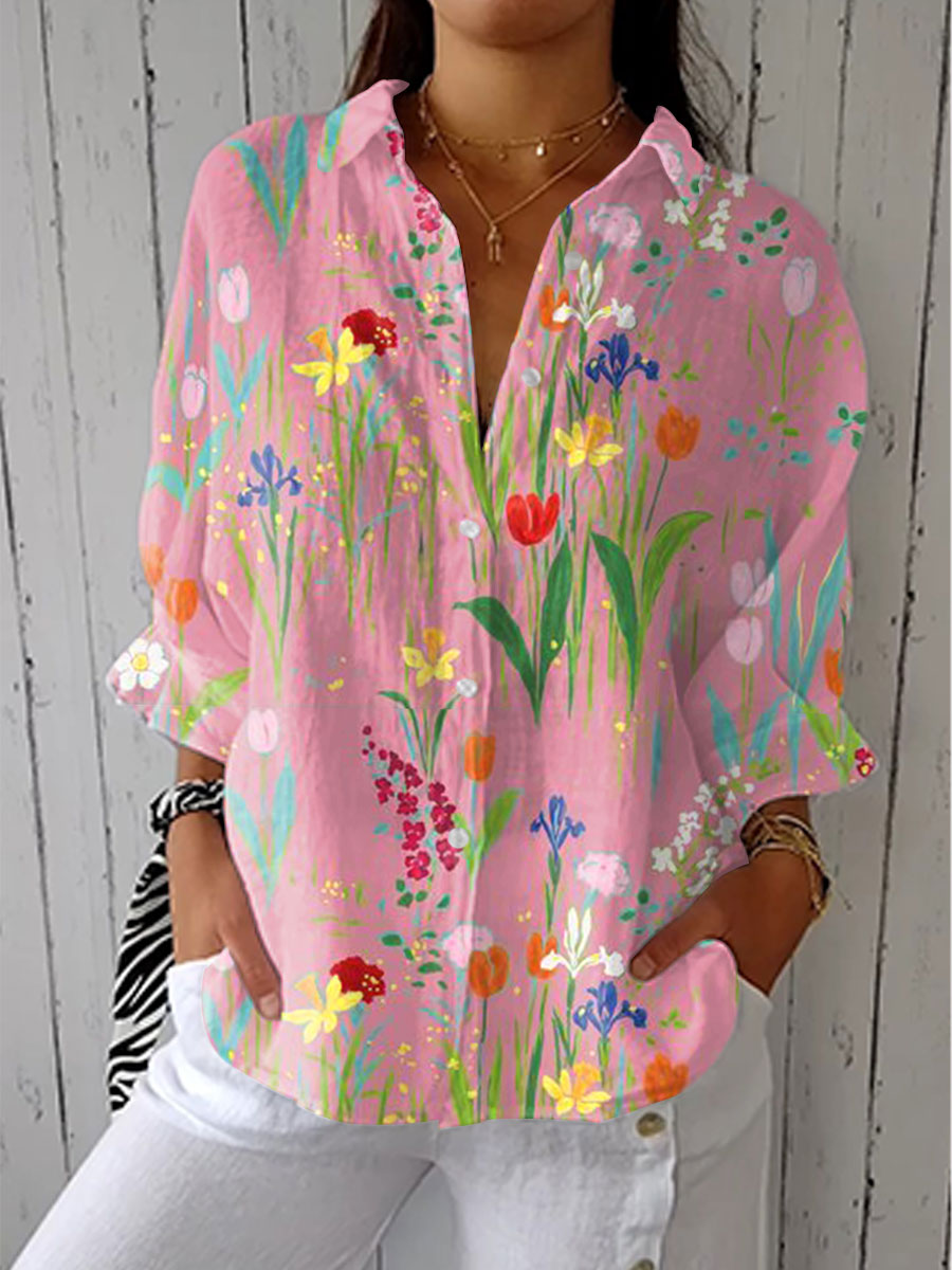 Women's Spring Garden Floral Blouse