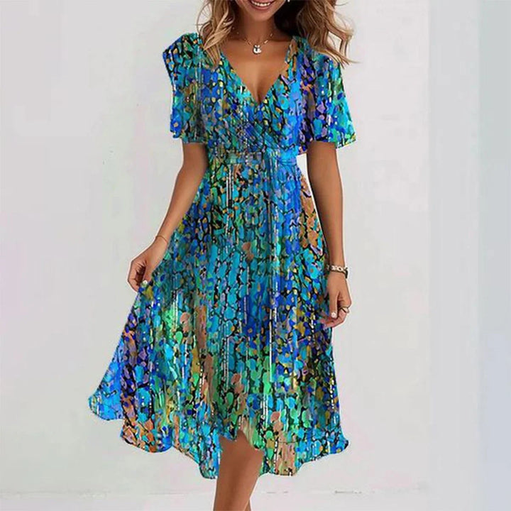 Elegant Summer Midi Dress - Blue