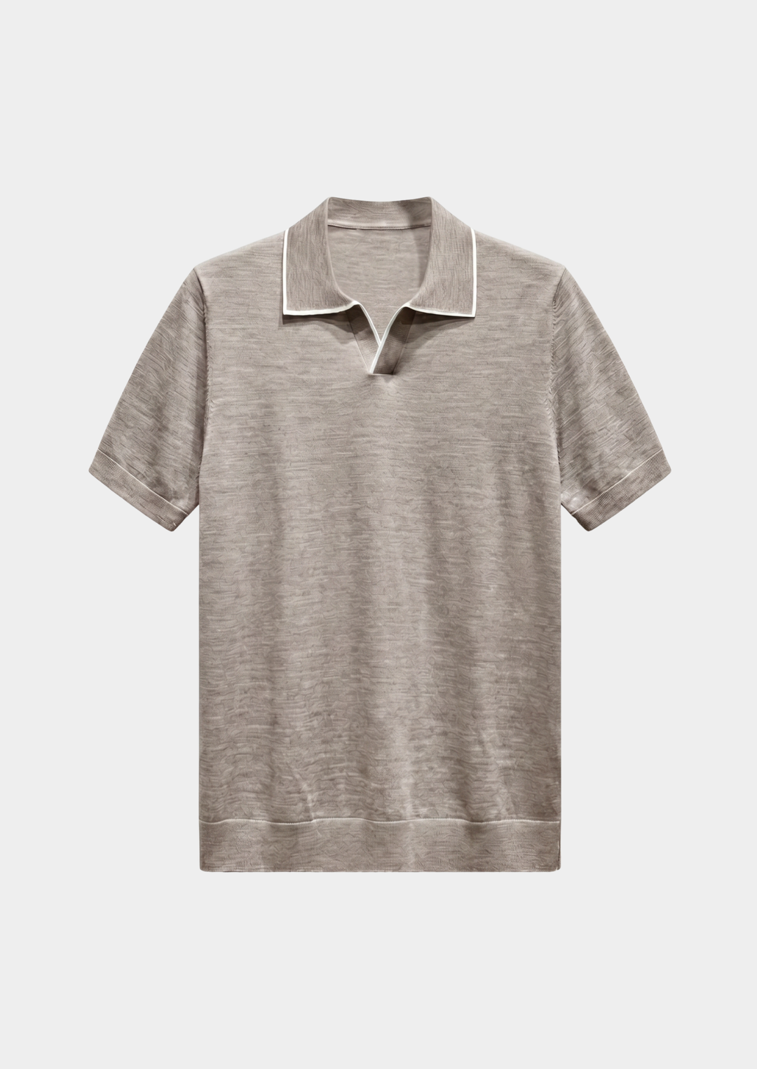 Ellis Beige Lightweight Worsted Wool Polo