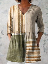 Women's Multicolor Print V-Neck Long Blouse