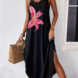 Floral Slit Cami Maxi Dress