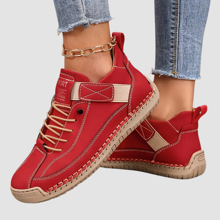 Wide-Fit Orthopedic Sneakers - Red