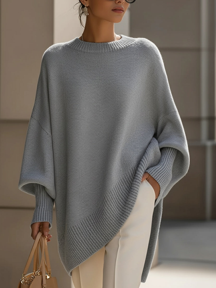 Gray oversized wool blend sweater