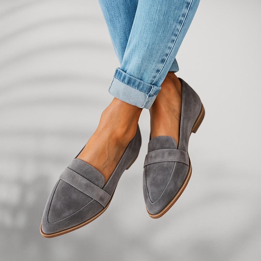 Selena sleek toe loafers in grey