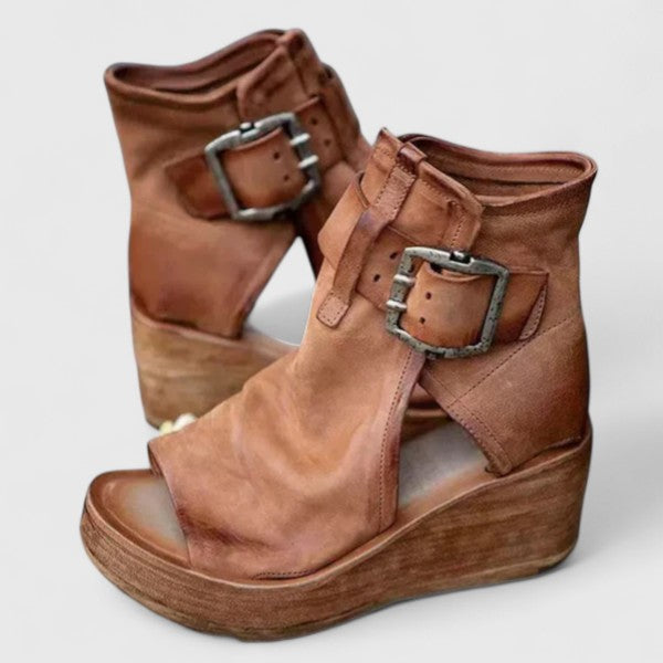 Orthopedic Arch-Support Wedge Sandals - Brown