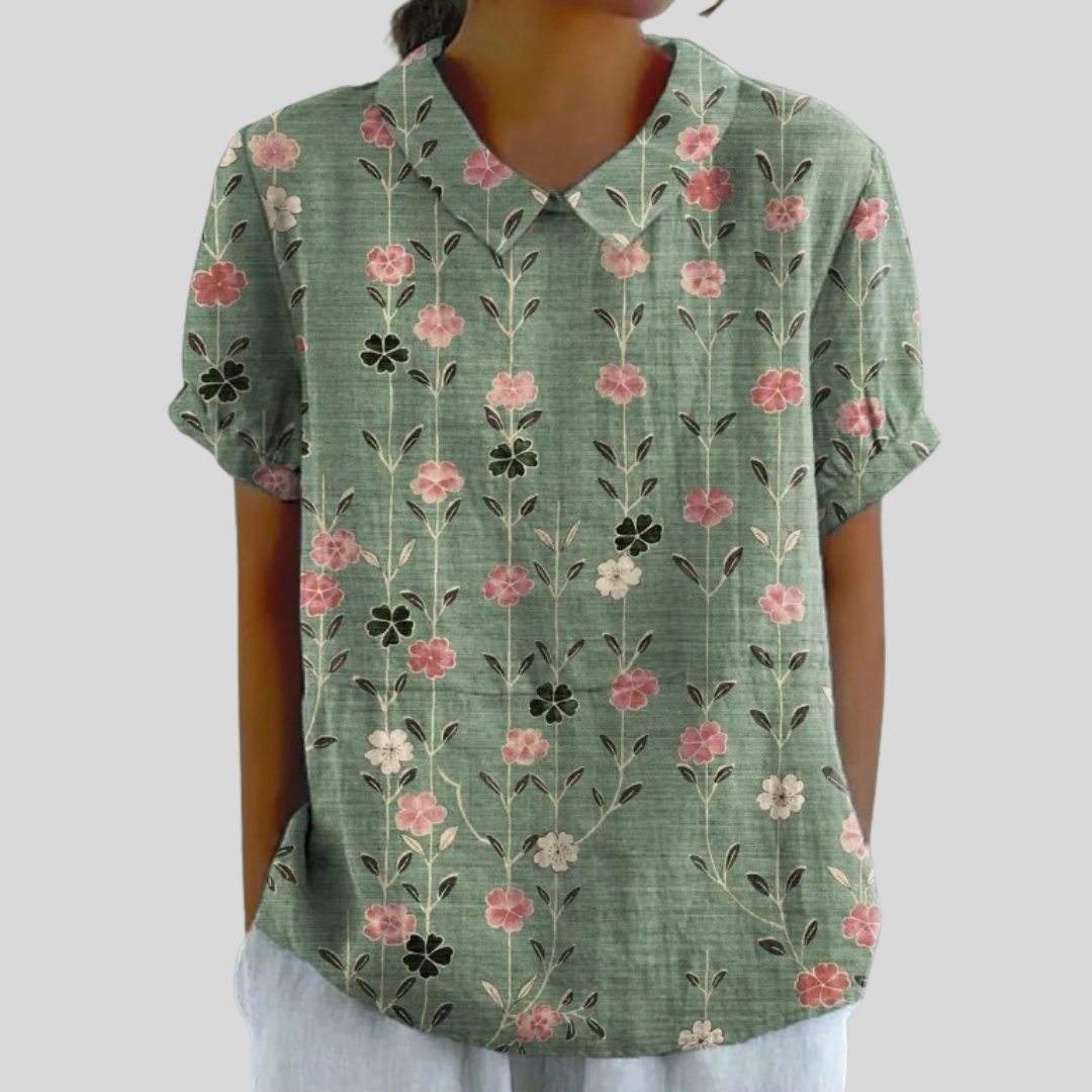 Women's Vertical Floral Print Blouse
