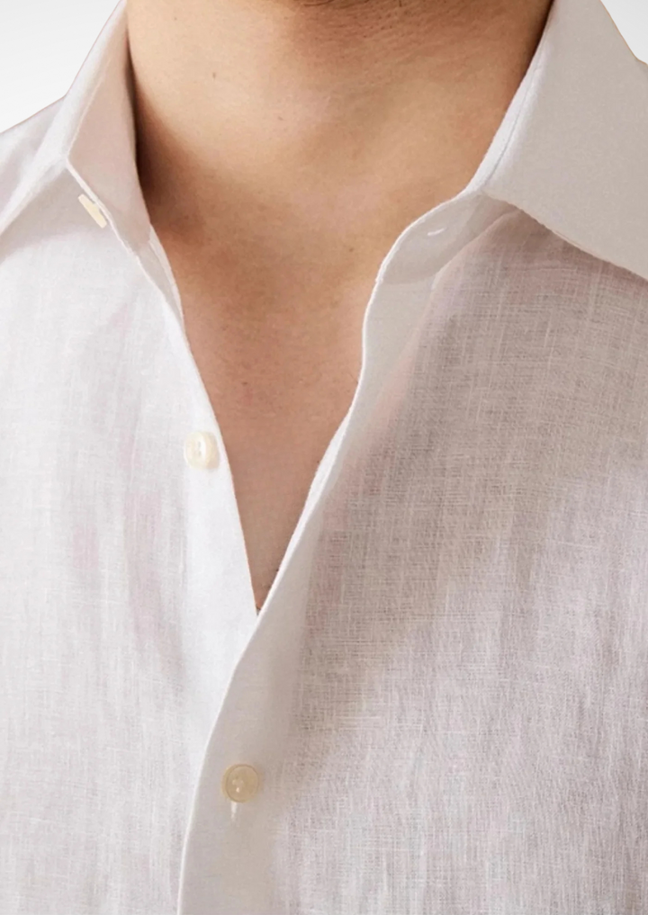 White Portofino Coastal Linen Shirt