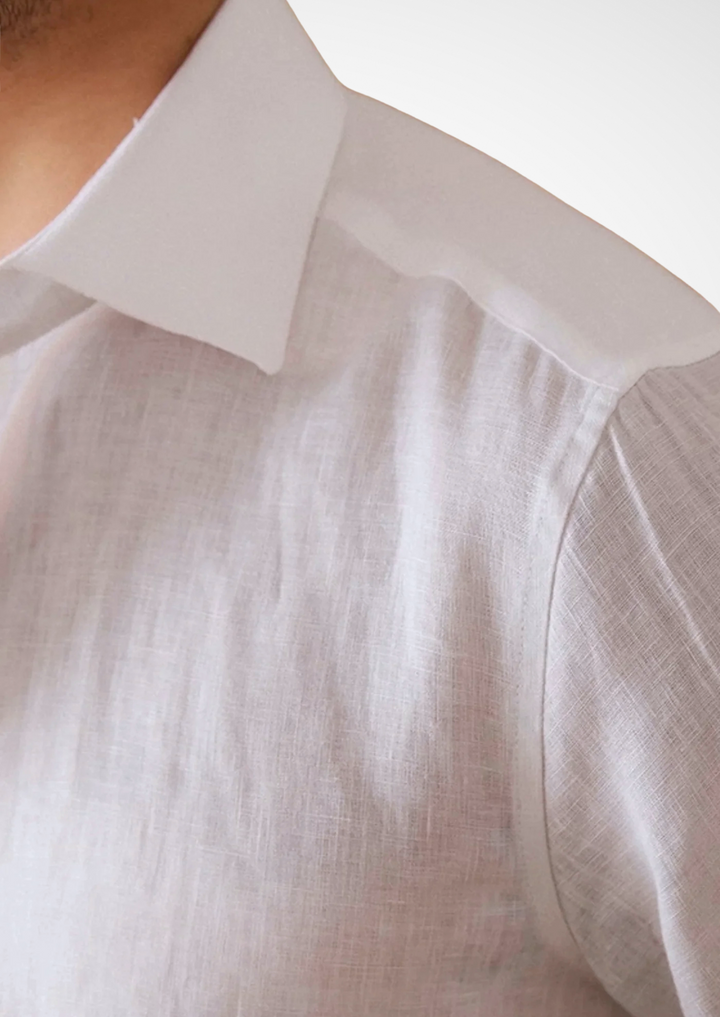White Portofino Coastal Linen Shirt