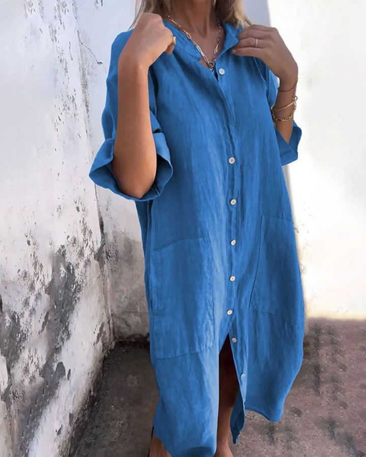 Boho shirt dress in blue